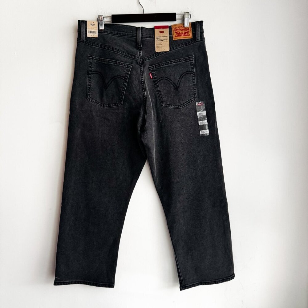 Levi's Ribcage Straight Ankle Black/ Grey Denim Jeans 33/27 - Picture 3 of 7